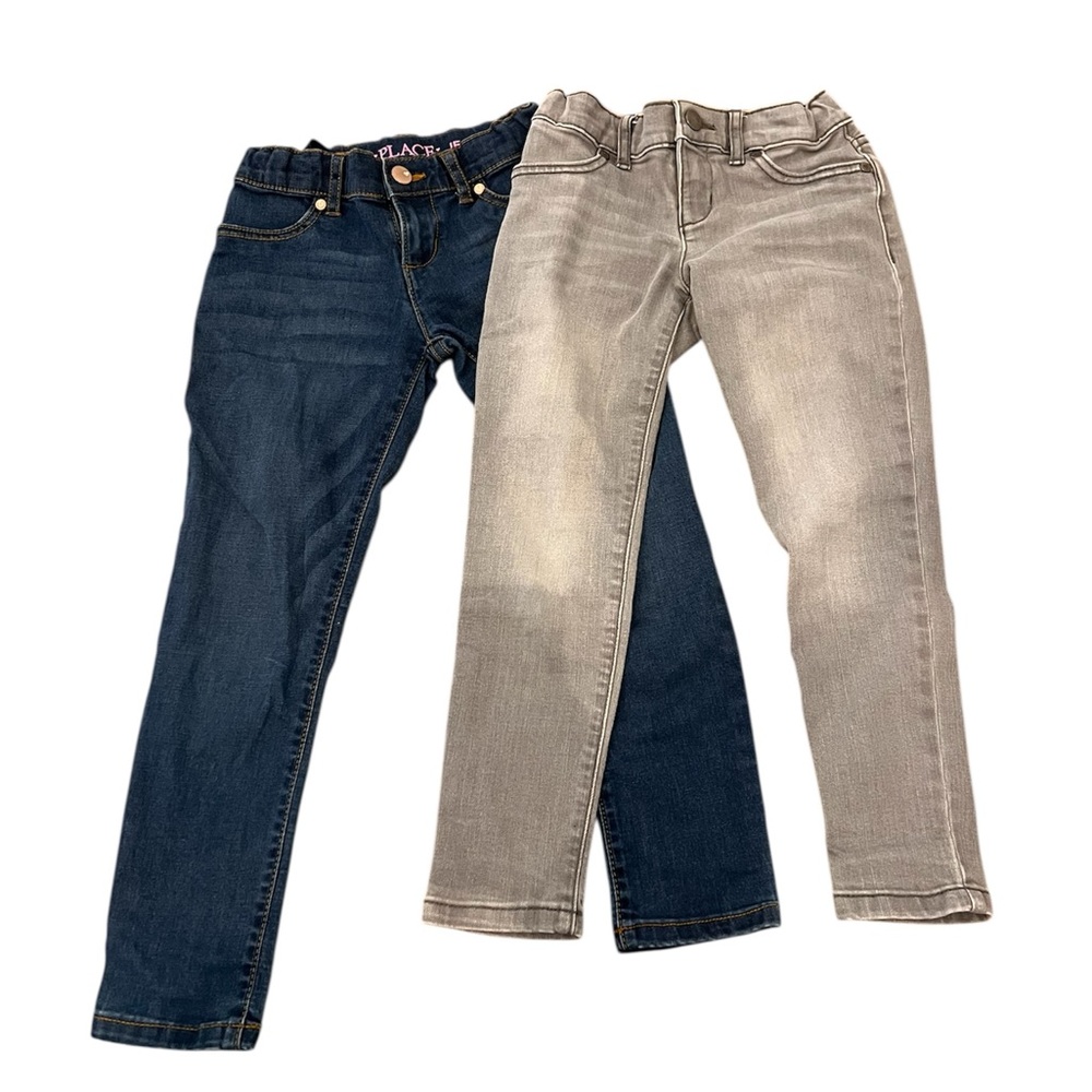 Kids Denim Jeans Set/Jeggings - Blue and Gray